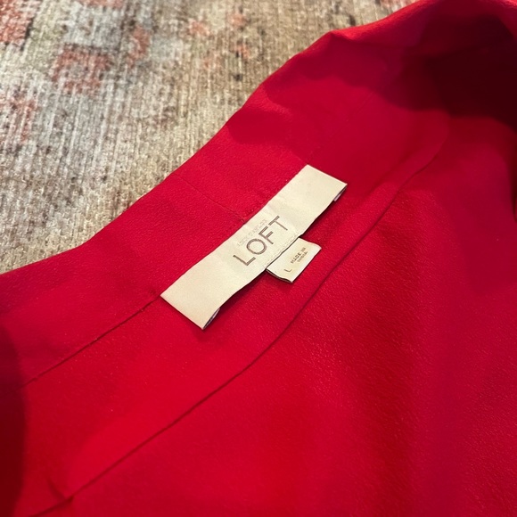 Ann Taylor Bow Neck Ruffle Shell - Picture 2 of 3